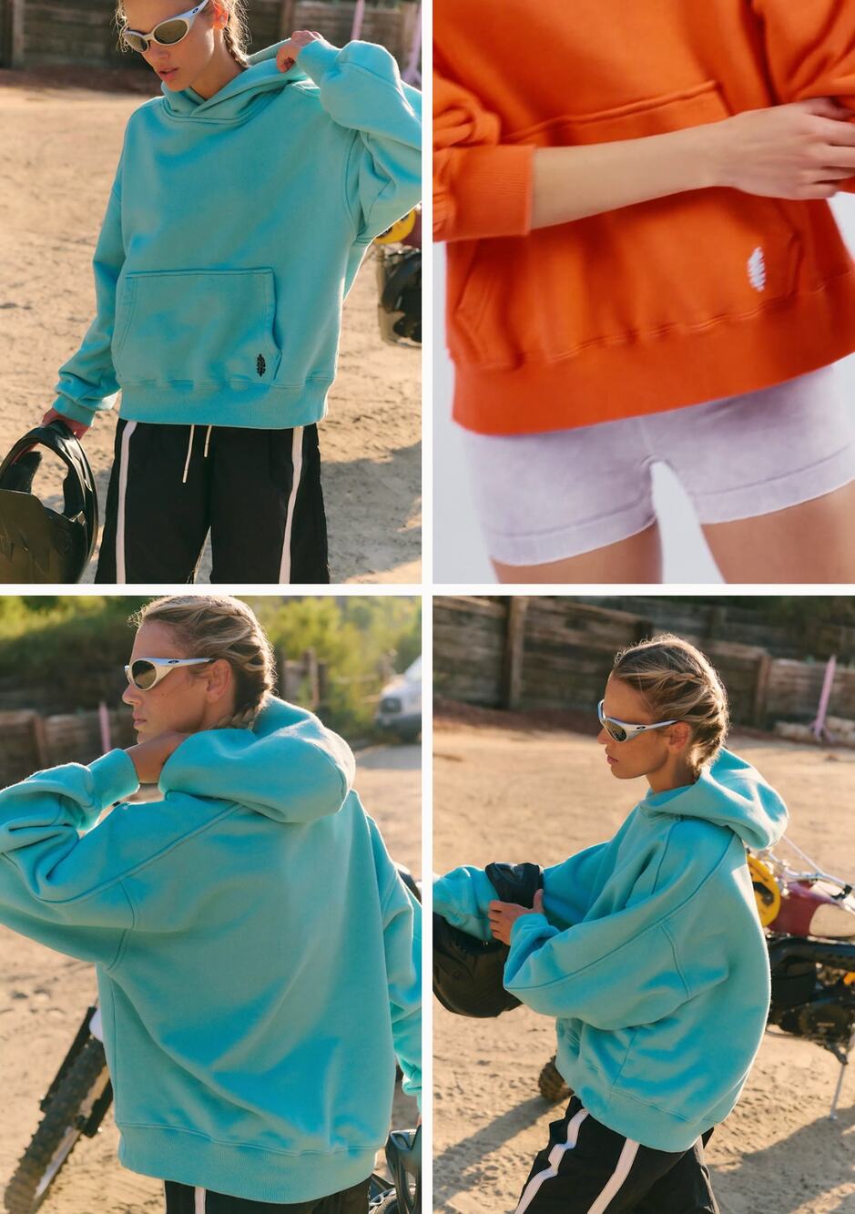 NWT Free People Movement A Cut Above Hoodie | Seaglass | Size S | FLAWED (dust)